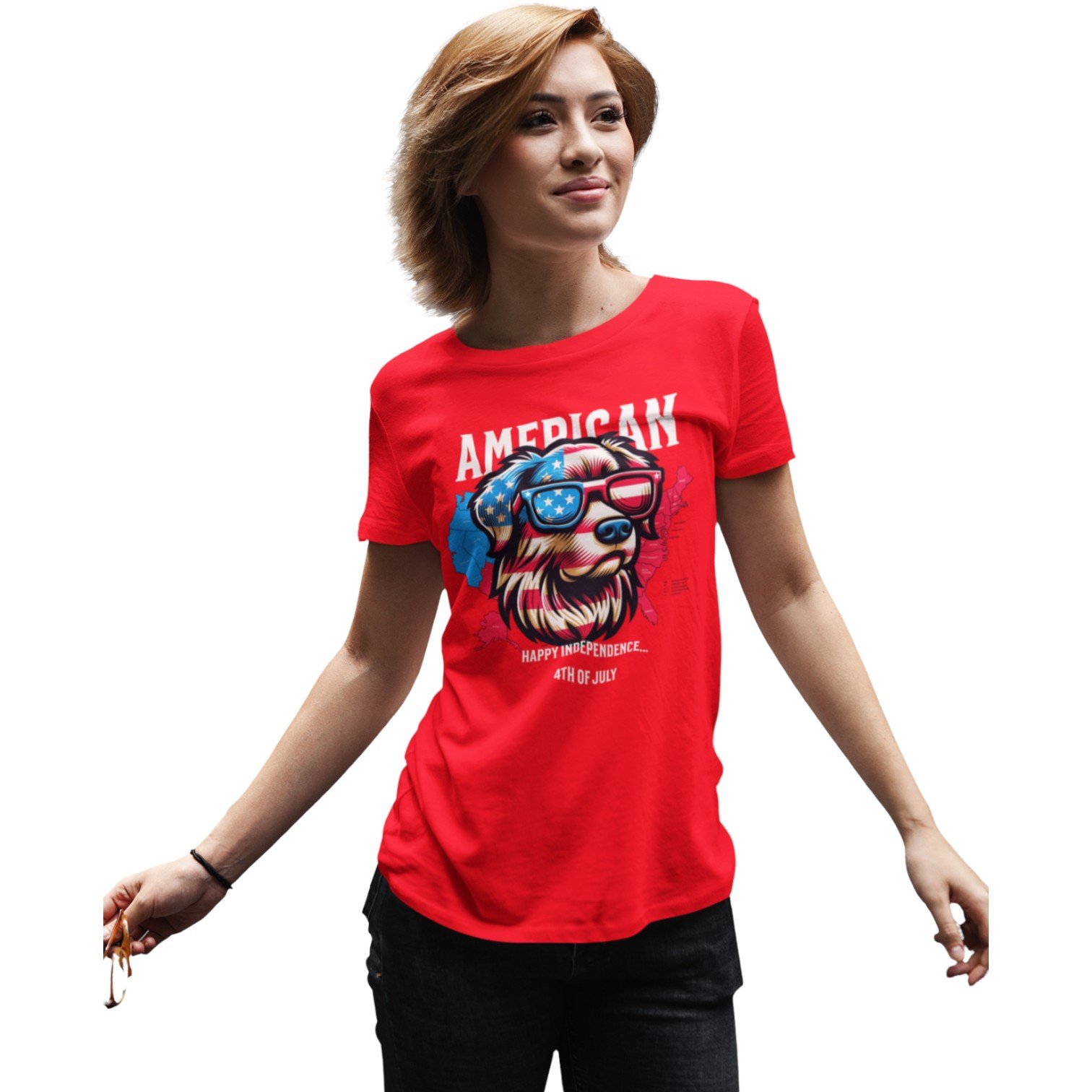 Premium Happy Independence Dog Unisex T-Shirt – Patriotic & Comfy USA Apparel - Image 5
