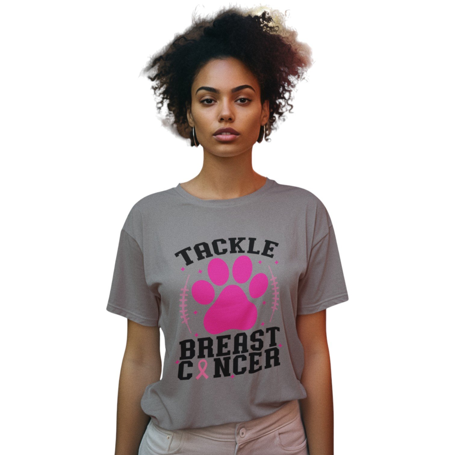 'Tackle Breast Cancer' Unisex Tee - Image 4