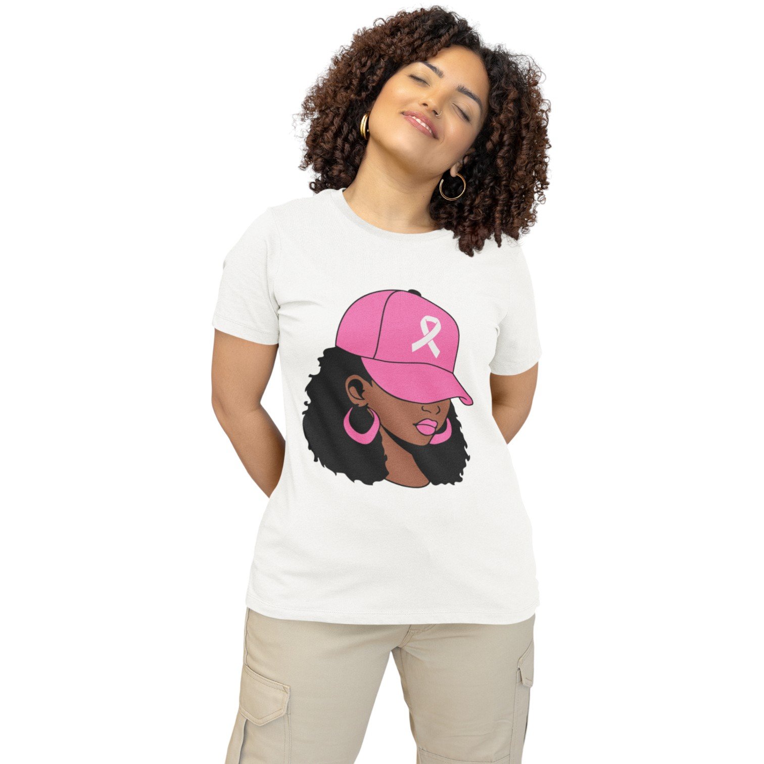 “Pink Cap Queen” Breast Cancer Awareness Tee - Image 7
