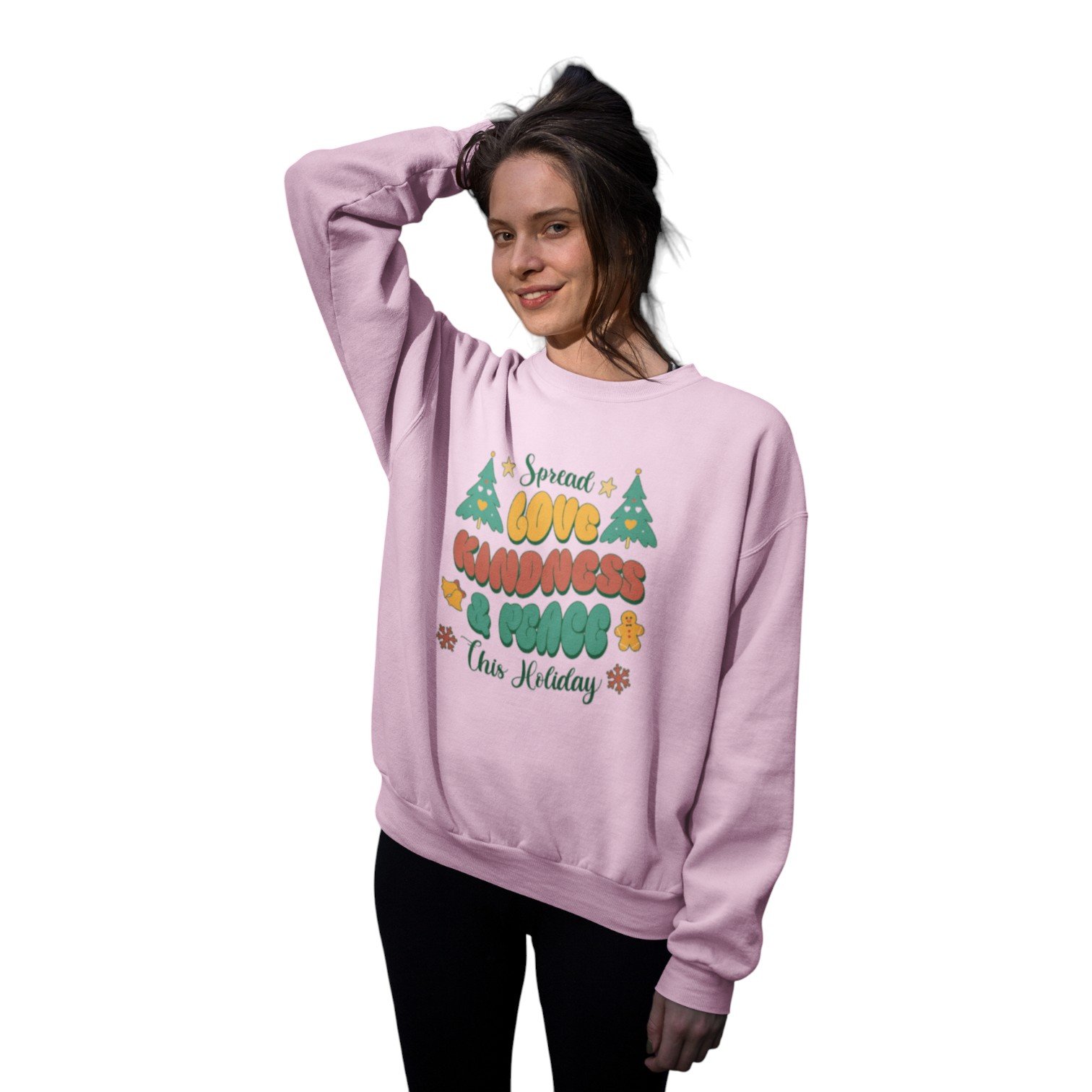 Spread Love, Kindness & Peace Christmas Sweatshirt - Image 2
