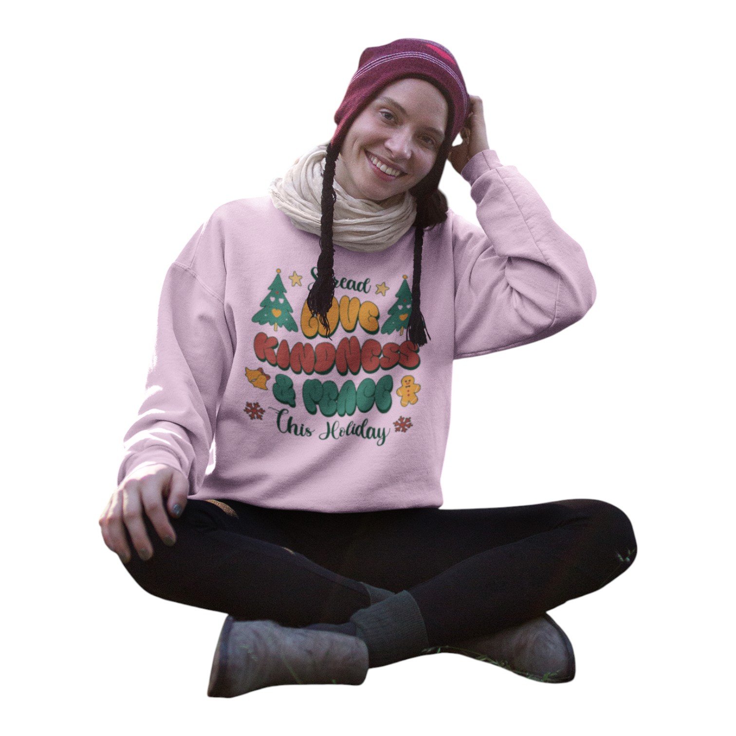 Spread Love, Kindness & Peace Christmas Sweatshirt - Image 5