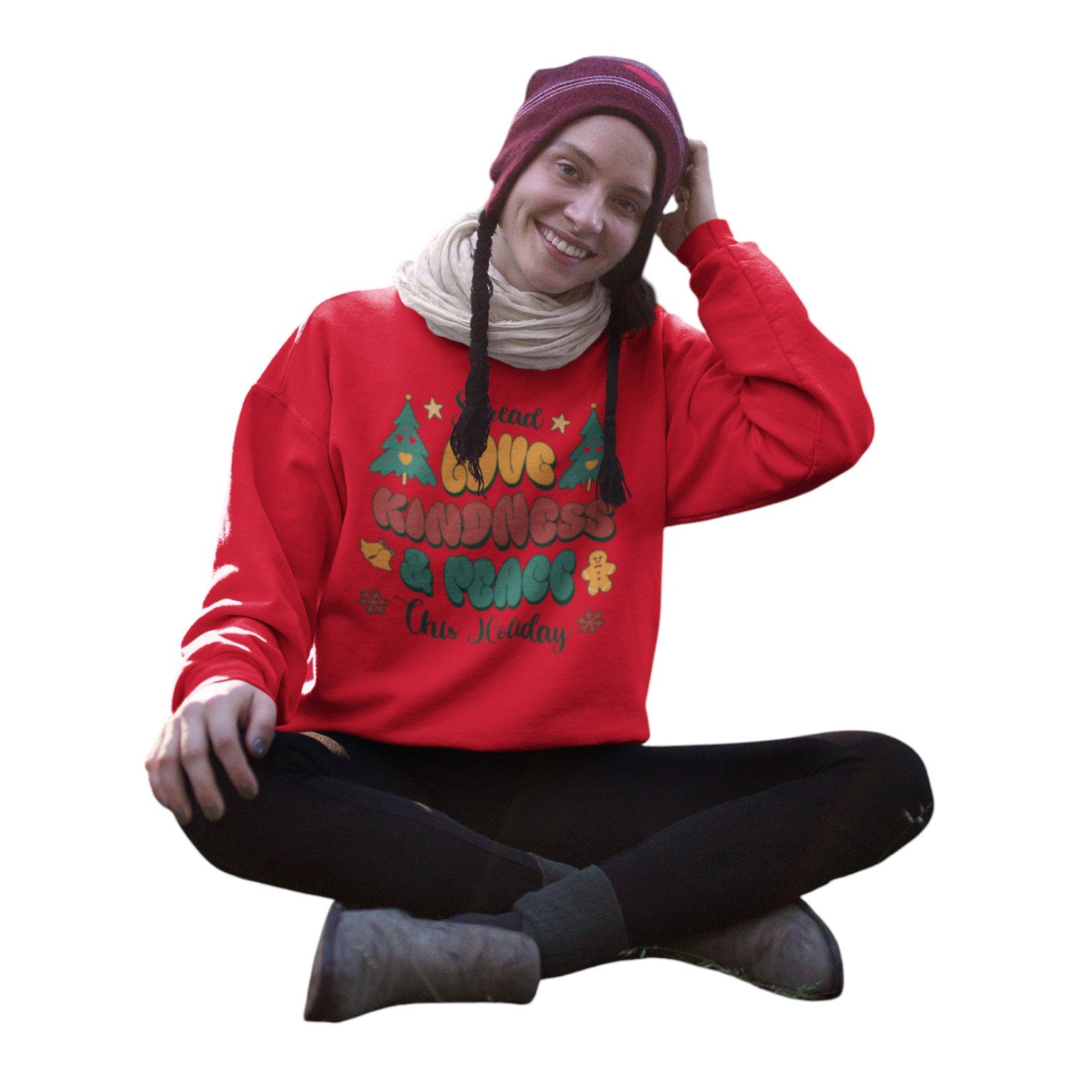 Spread Love, Kindness & Peace Christmas Sweatshirt - Image 7