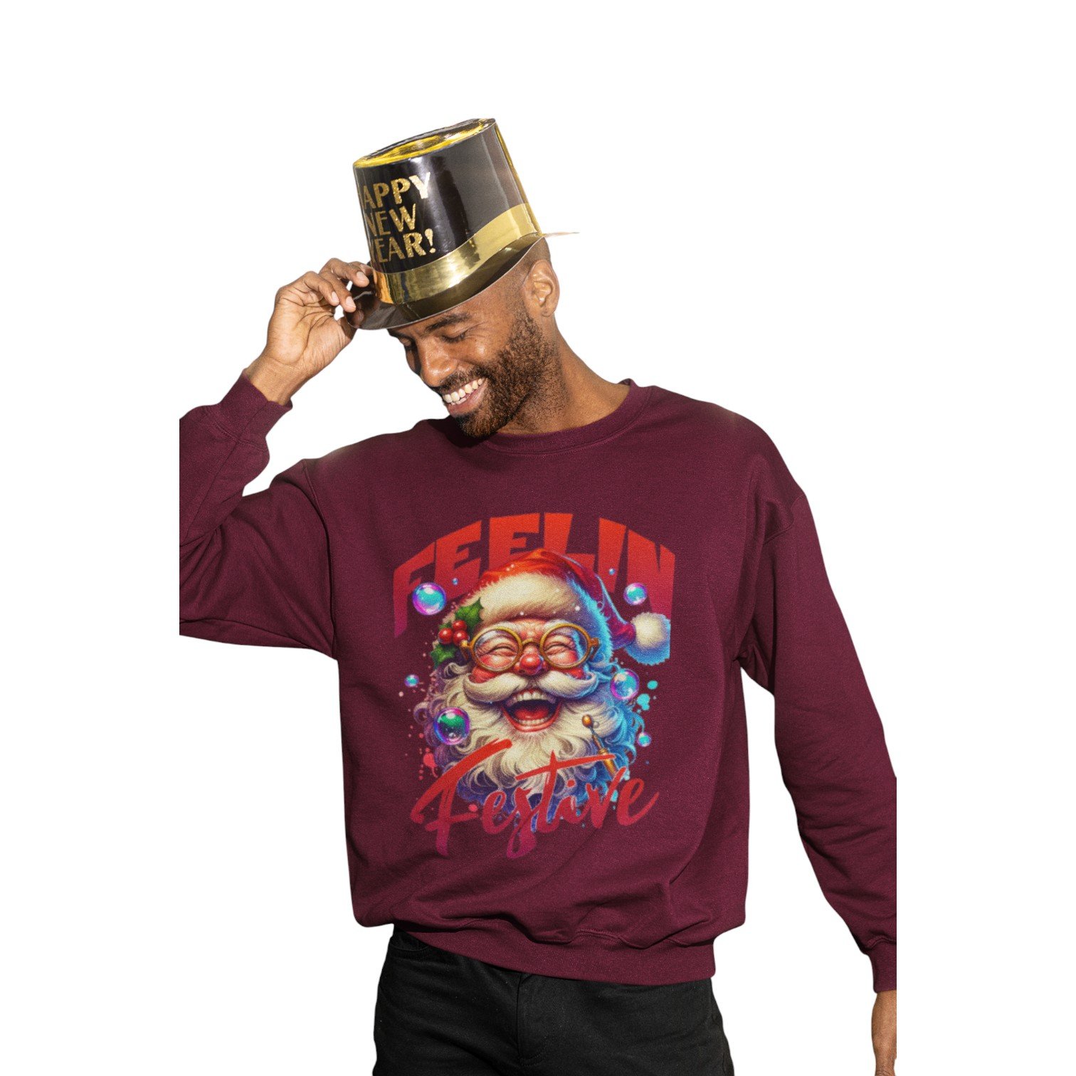 Feelin’ Festive Santa Unisex Sweatshirt - Image 7