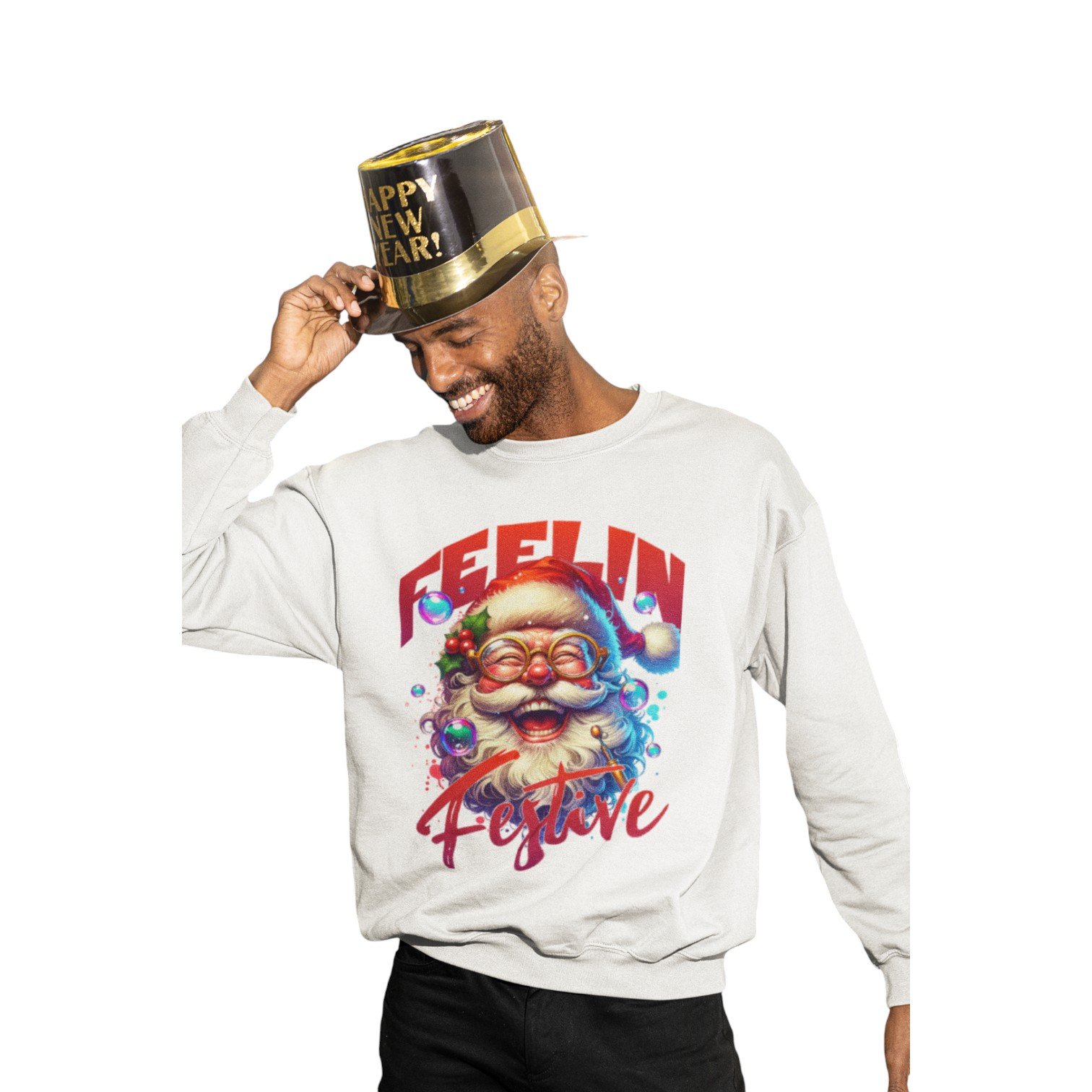 Feelin’ Festive Santa Unisex Sweatshirt - Image 9