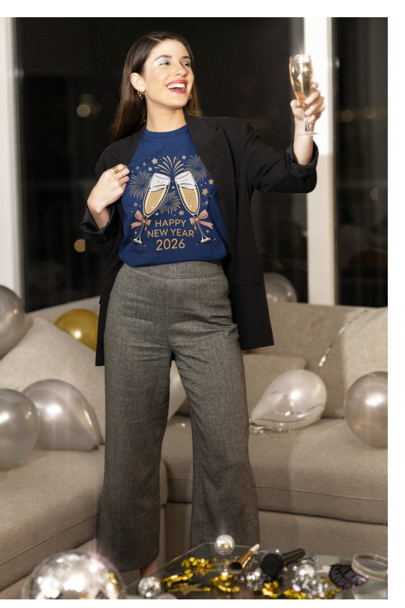2026 Happy New Year Champagne Toast Tee – Festive Celebration T-Shirt - Image 5