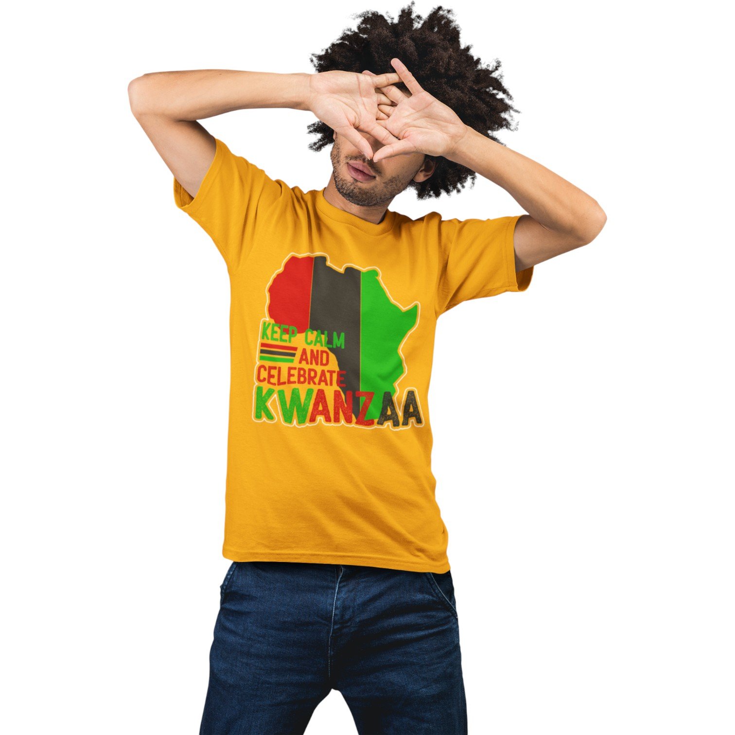 Keep Calm and Celebrate Kwanzaa T-Shirt – Unisex Cultural Graphic Tee - Image 5