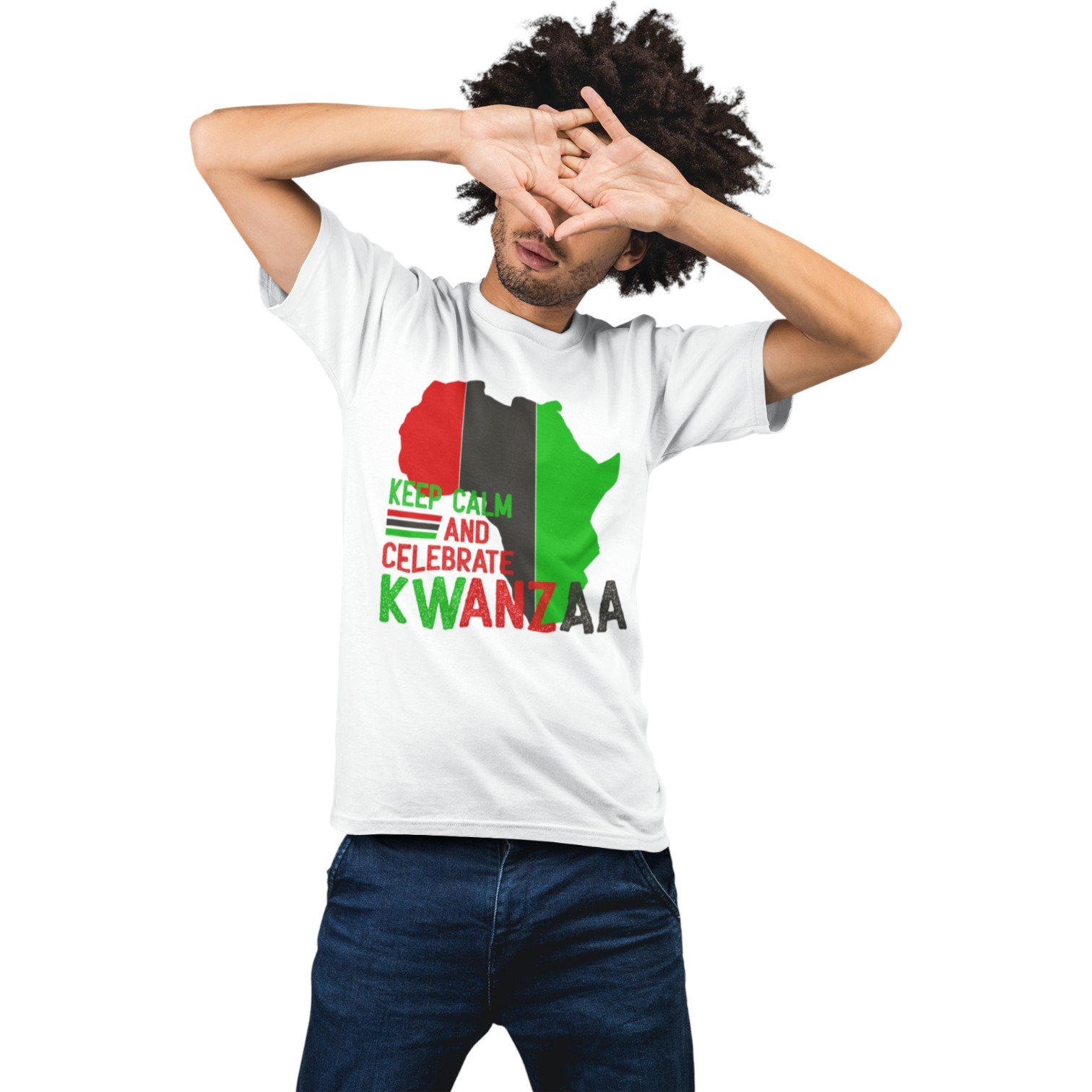 Keep Calm and Celebrate Kwanzaa T-Shirt – Unisex Cultural Graphic Tee - Image 7
