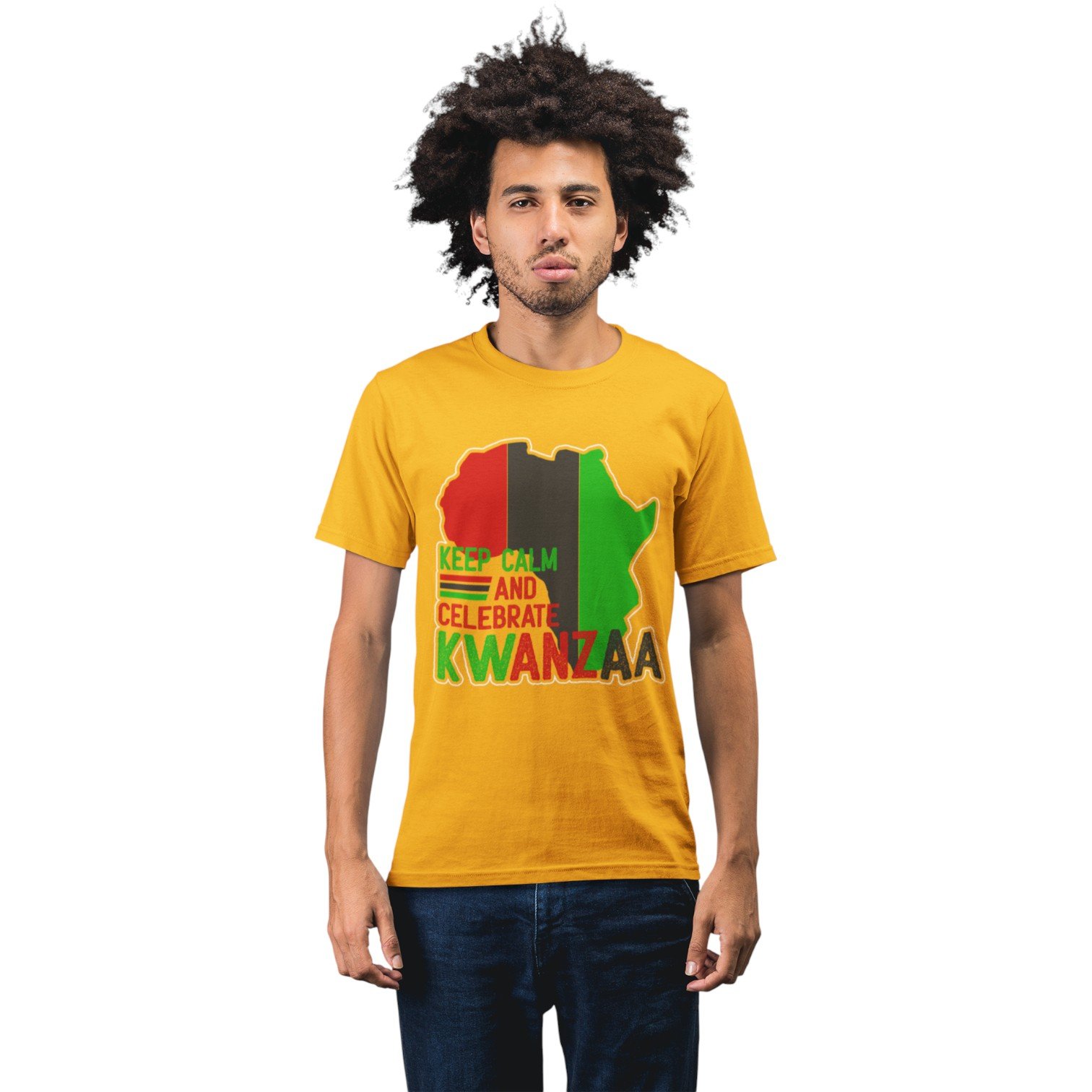 Keep Calm and Celebrate Kwanzaa T-Shirt – Unisex Cultural Graphic Tee - Image 4