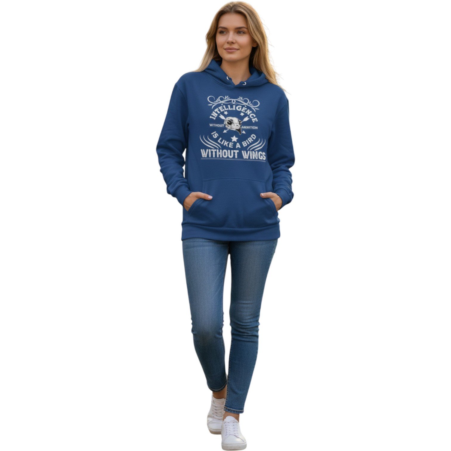 Intelligence Without Ambition Motivational Unisex Hoodie - Image 7