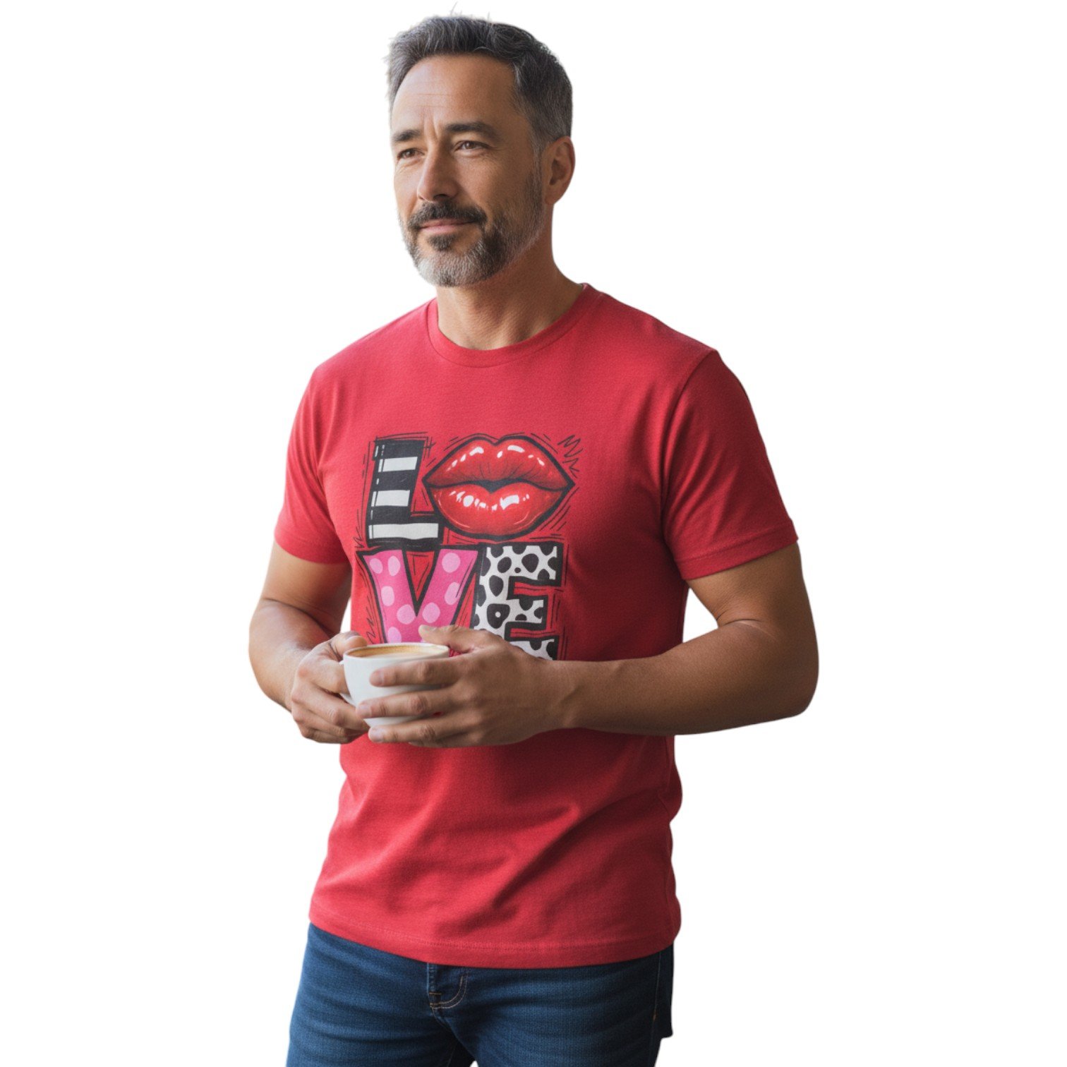 LOVE Graphic T-Shirt with Lips Design – Unisex - Image 3