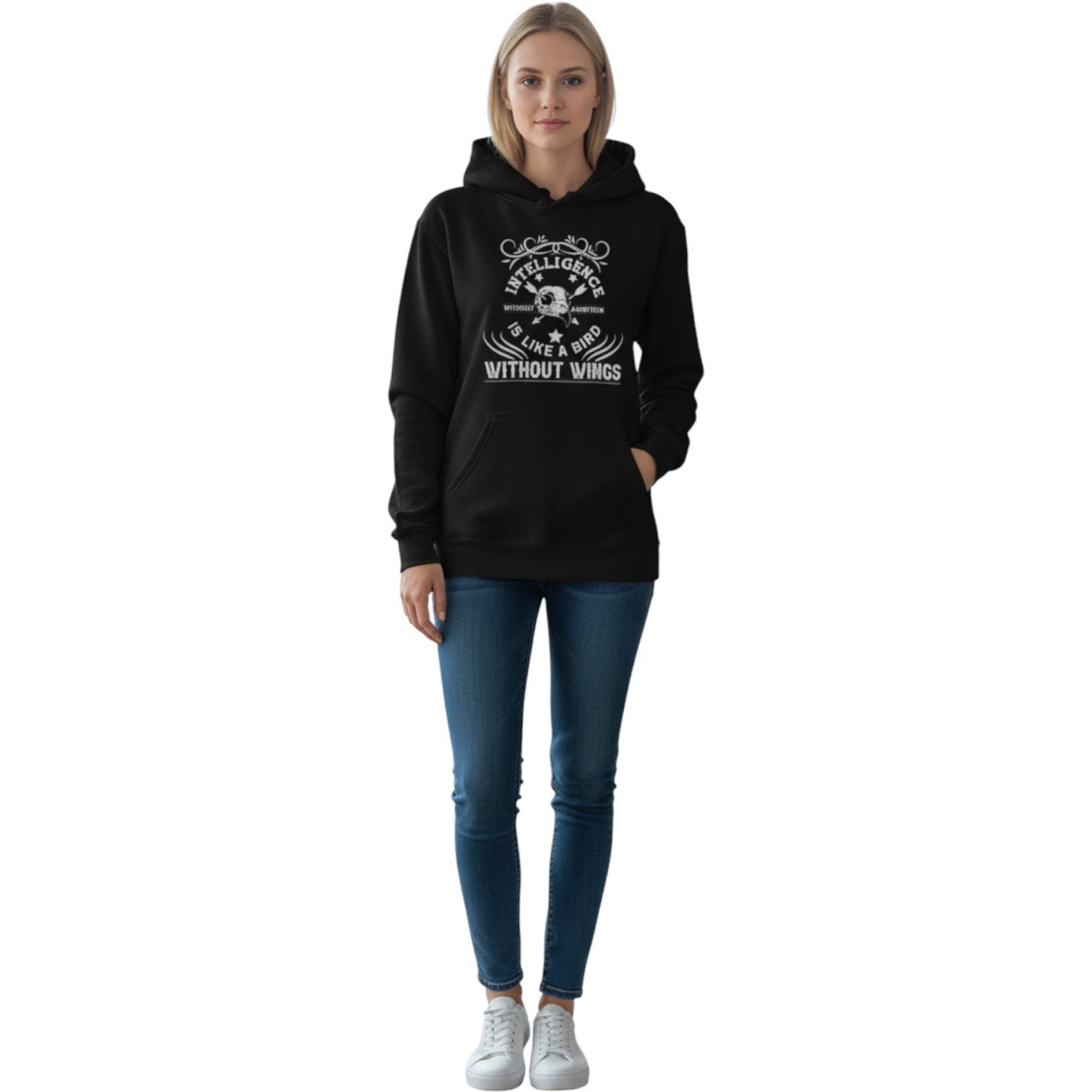 Intelligence Without Ambition Motivational Unisex Hoodie - Image 8