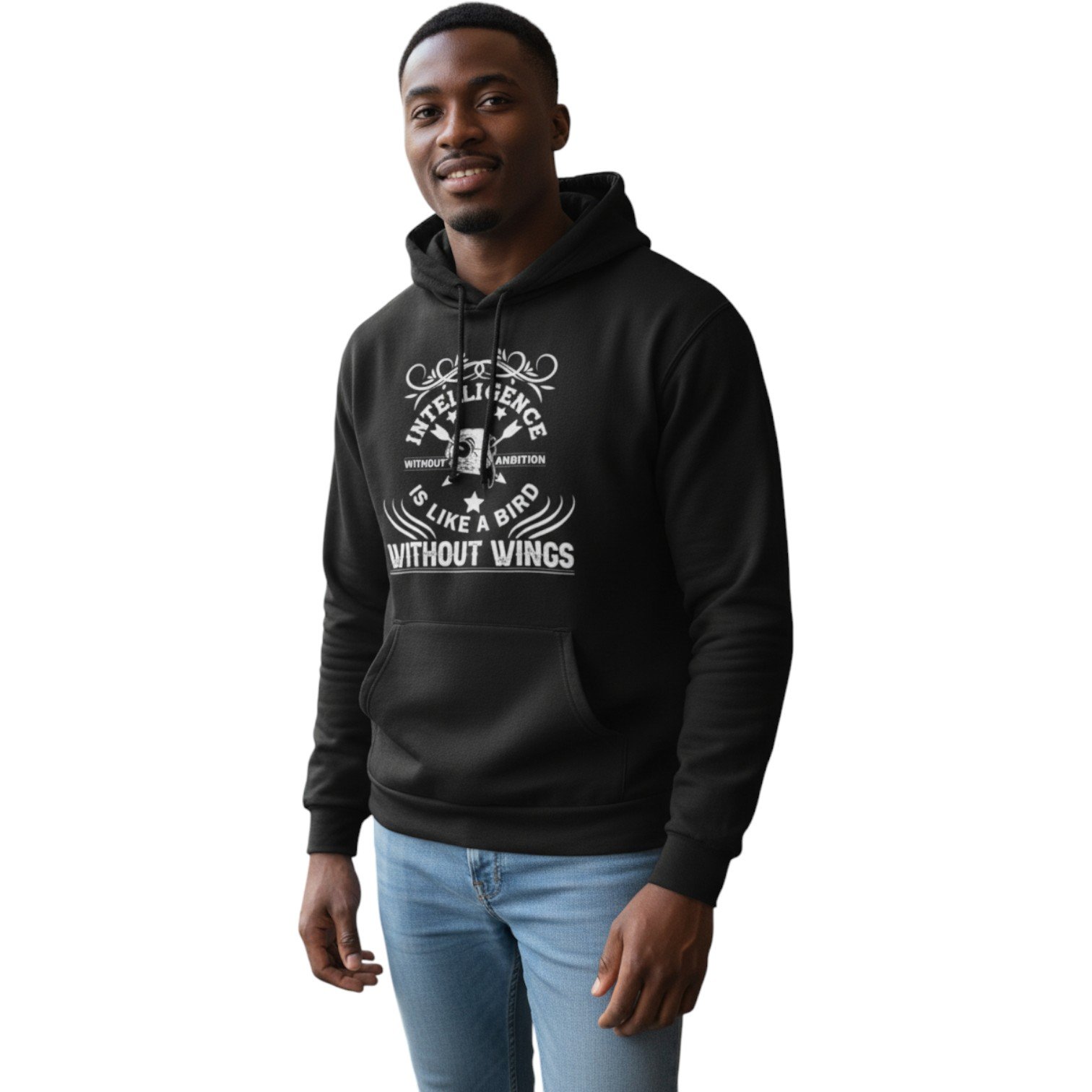 Intelligence Without Ambition Motivational Unisex Hoodie - Image 11