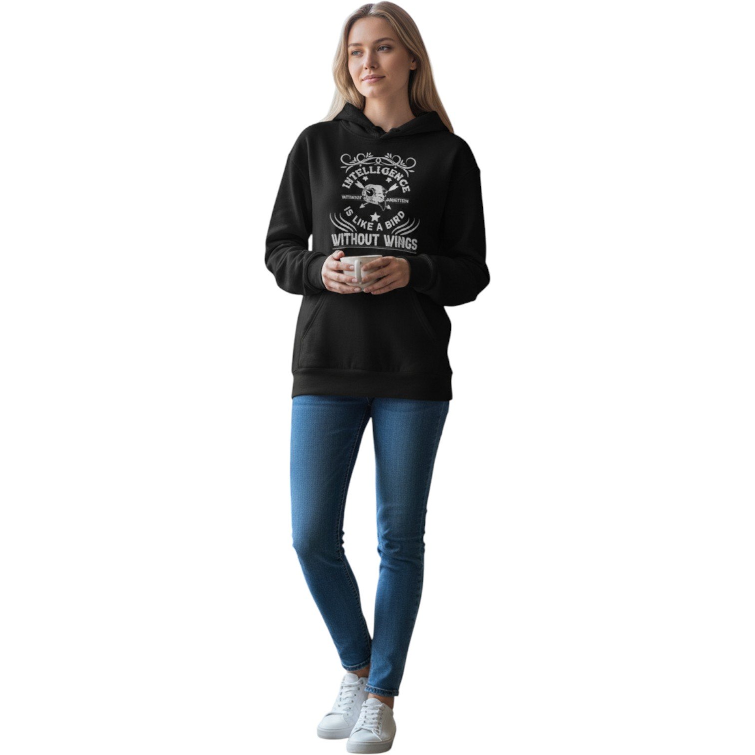 Intelligence Without Ambition Motivational Unisex Hoodie - Image 5