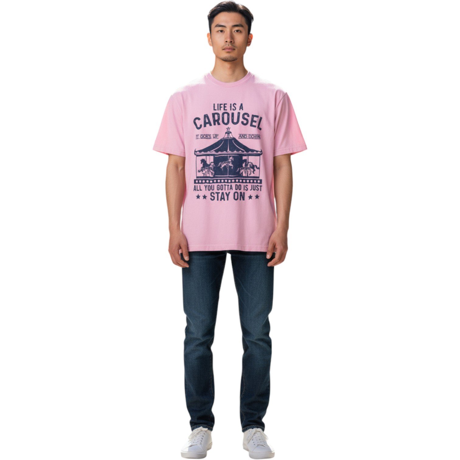 Life Is a Carousel T-Shirt – Unisex Motivational Graphic Tee - Image 9