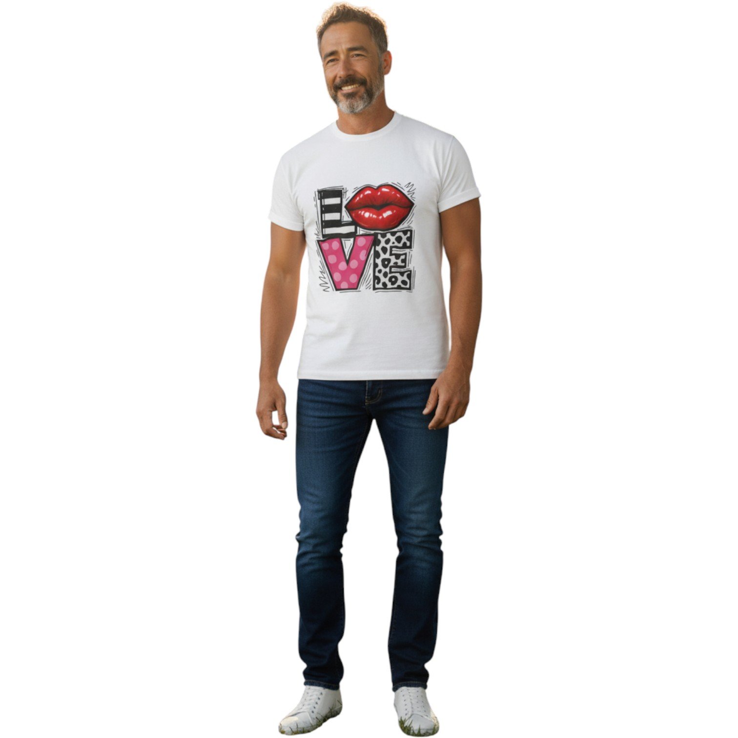 LOVE Graphic T-Shirt with Lips Design – Unisex - Image 10