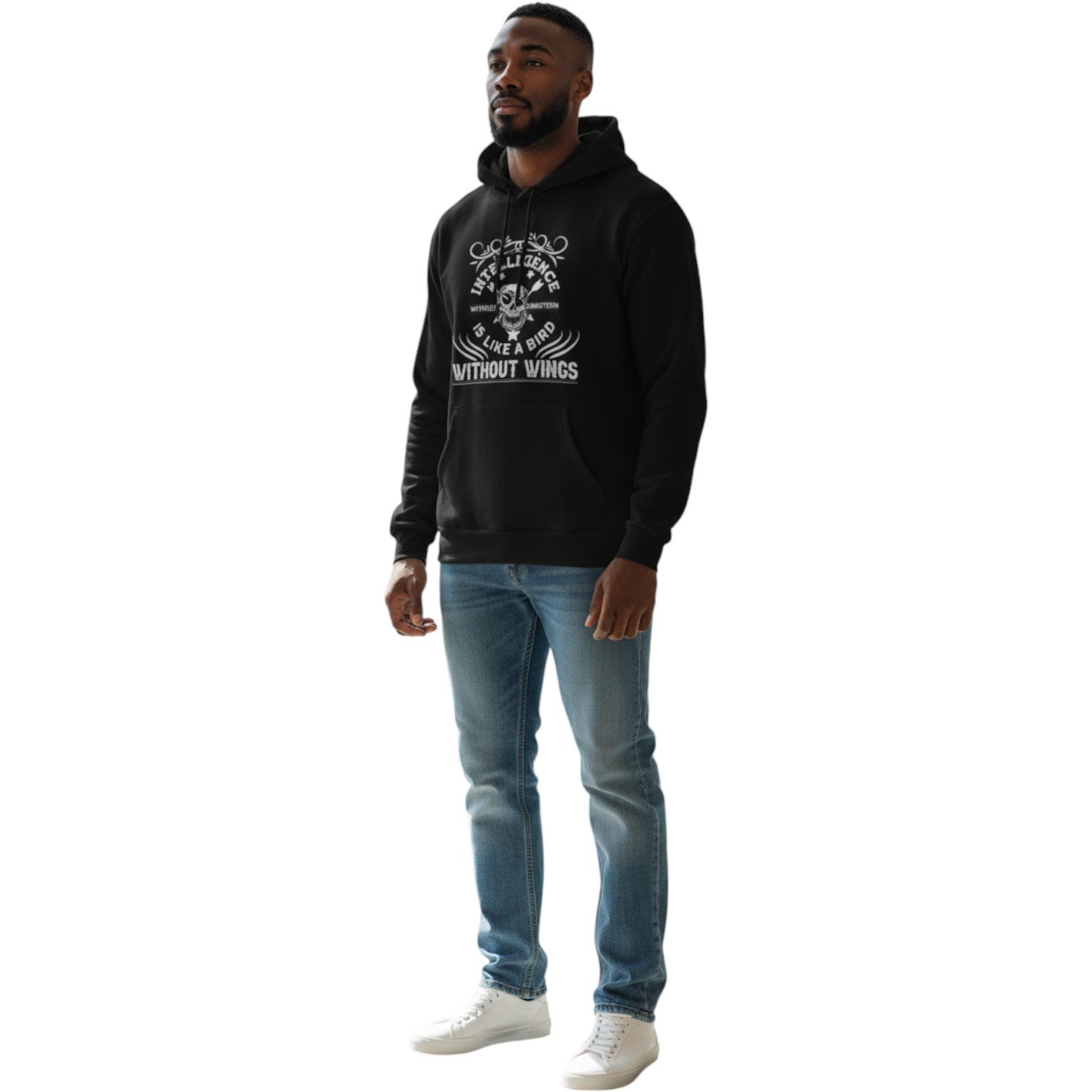 Intelligence Without Ambition Motivational Unisex Hoodie - Image 4